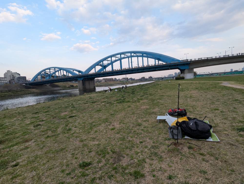 丸子橋河川敷の風景