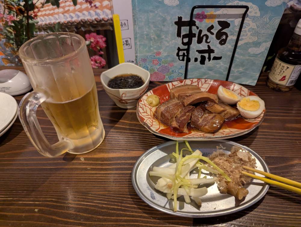 ラフテー卵と島らっきょ