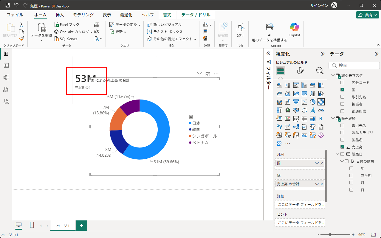 背景が白いままだと、後ろの売上カードが隠れてしまう